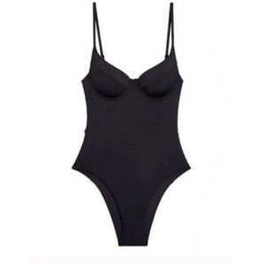 NWTD What We Wore XS Danielle 1PC Black Swimsuit 96980